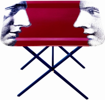 FORNASETTI Profili su russo tray with stand