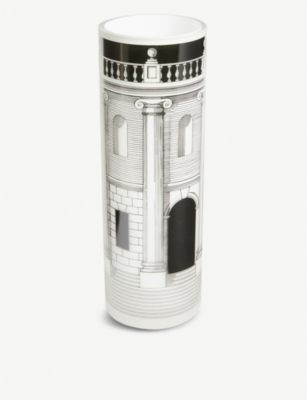 FORNASETTI Silkscreen printed glass vase