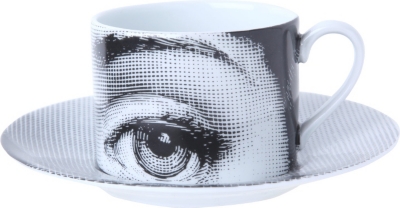 FORNASETTI Occhi T&V tea cup and saucer