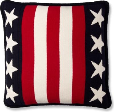 LEXINGTON Stars and stripes knitted cushion