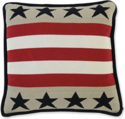 LEXINGTON Stars and stripes knitted cushion