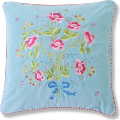 PIP STUDIO Roses For You blue cushion