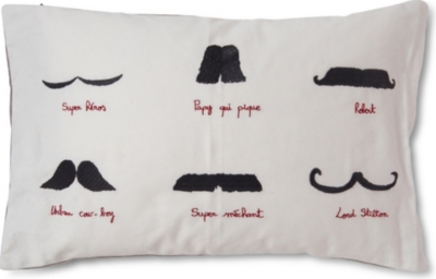 LA CERISE SUR LE GATEAU Moustache cushion cover