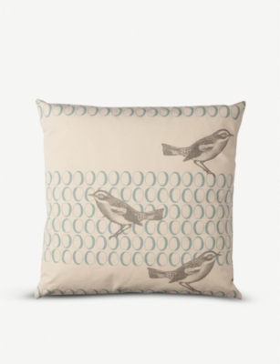 THORNBACK & PEEL Birds and egg canvas cushion