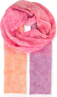 VIVIENNE WESTWOOD Graffiti orb linen-blend scarf