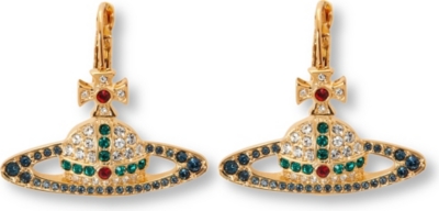 VIVIENNE WESTWOOD Swarovski Orb stud earrings (Multi/gold