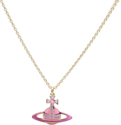 VIVIENNE WESTWOOD Plique a Jour flat orb small pendant necklace