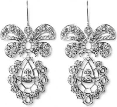 VIVIENNE WESTWOOD Gainsborough palladium long drop earrings