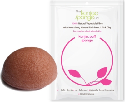 THE KONJAC SPONGE COMPANY Konjac puff sponge with French pink clay - tired/dehydrated skin