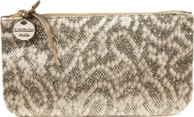 LOUISON Glitter lace-effect make-up bag