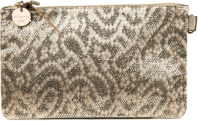 LOUISON Glitter Kitty lace-effect make-up bag