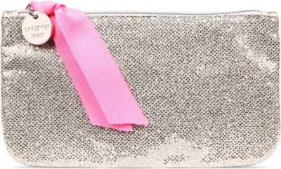 LOUISON Glitter grosgrain-detail make-up bag