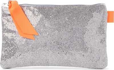 LOUISON Glitter Kitty grosgrain-detail make-up bag