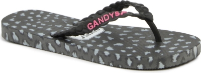 GANDYS Grey Print flip flops