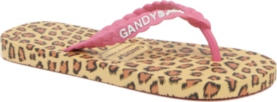 GANDYS Leopard flip flops