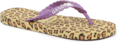 GANDYS Leopard flip flops