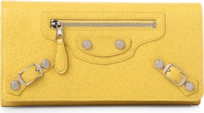 BALENCIAGA Giant leather wallet with silver hardware
