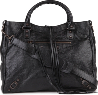 BALENCIAGA Classic Velo leather tote with brass hardware