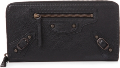 BALENCIAGA Classic zip-around continental leather wallet