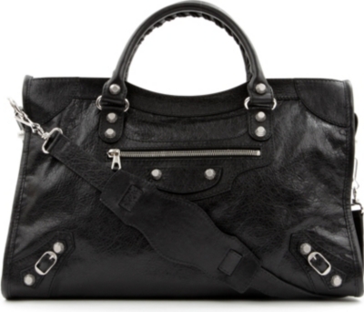 BALENCIAGA Giant City leather tote with silver hardware