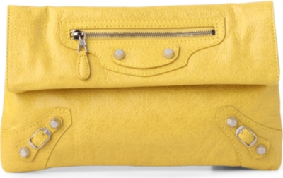 BALENCIAGA Giant envelope clutch with silver hardware