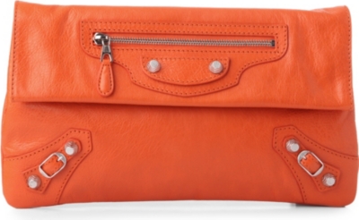BALENCIAGA Giant envelope clutch with silver hardware