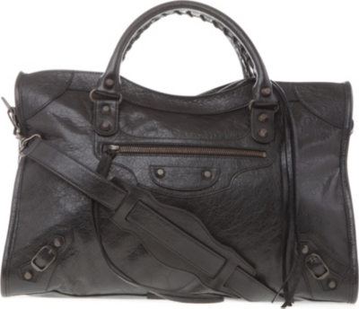 BALENCIAGA Giant City leather tote with brass hardware