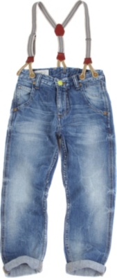 SCOTCH SHRUNK Brewer anti-fit jeans with detachable braces 4-14 years