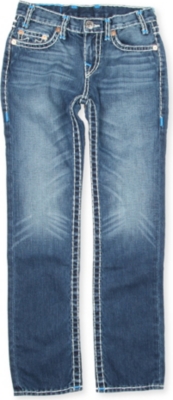 TRUE RELIGION Super T blue detail slim-fit jeans 4-14 years