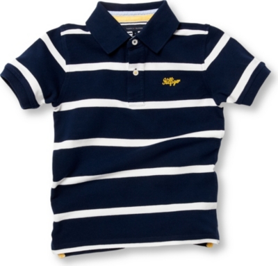 TOMMY HILFIGER Short sleeve stripe polo shirt 4 &ndash; 16 years (Navy