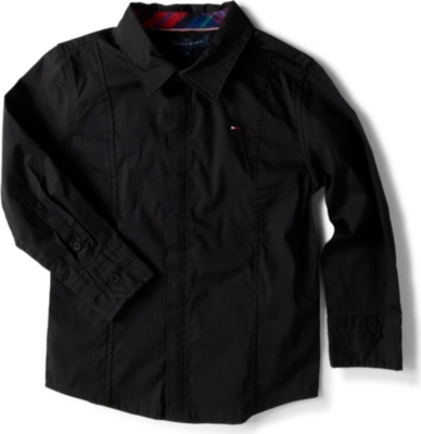 TOMMY HILFIGER Stretch poplin shirt 4-16 years (Black