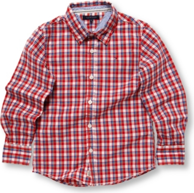 TOMMY HILFIGER Appliqu&eacute; back checked shirt 8&ndash;16 years (Red