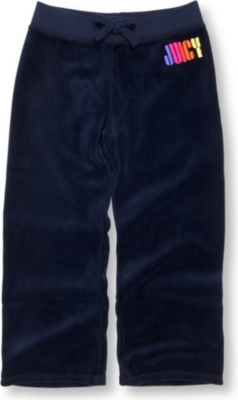 JUICY COUTURE Rainbow logo velour jogging bottoms 2-6 years (Navy