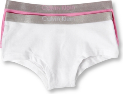 CALVIN KLEIN Two pack Chrome boyshorts 4-14 years