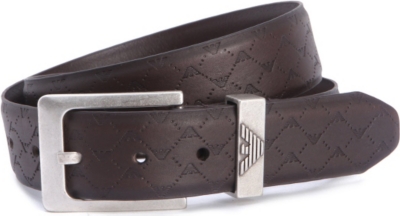 ARMANI JUNIOR Logo-embossed leather belt 2-8 years