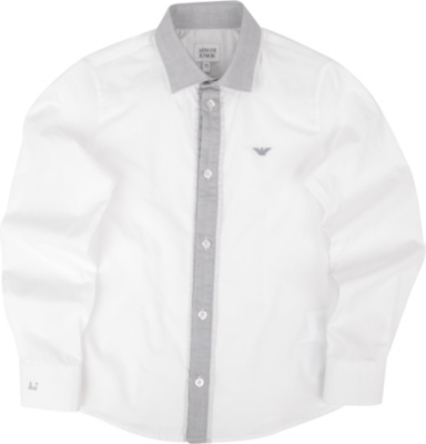 ARMANI JUNIOR Long sleeve contrast shirt 10-16 years