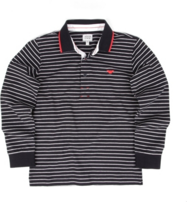 ARMANI JUNIOR Long sleeve striped polo shirt 10-16 years