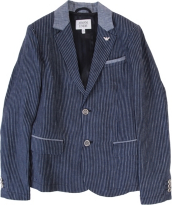 ARMANI JUNIOR Striped linen blazer 10-16 years