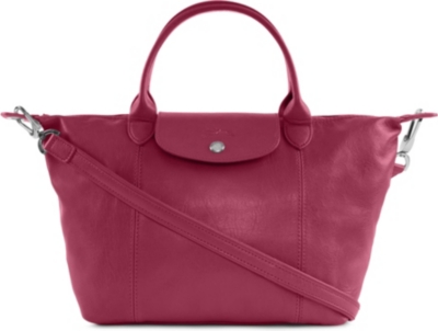 LONGCHAMP Le Pliage Cuir small handbag in fuchsia