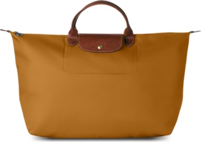 LONGCHAMP Le Pliage medium travel bag in camel