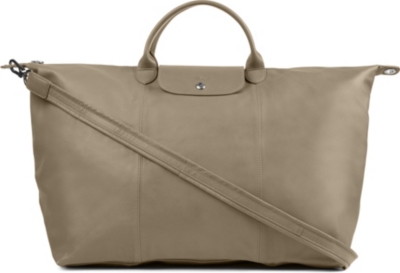 LONGCHAMP Le Pliage Cuir travel bag in argile