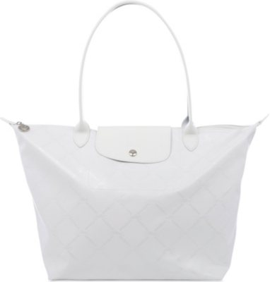 LONGCHAMP LM Metal large shopper in blanc