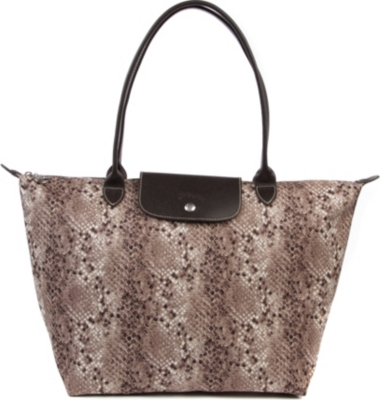 LONGCHAMP Le Pliage python large shopper