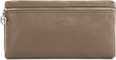 LONGCHAMP Le Pliage cuir clutch in argile