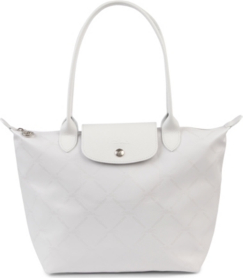 LONGCHAMP LM Metal small shopper in blanc