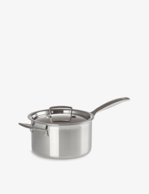 LE CREUSET 3-ply Stainless Steel saucepan with lid 20cm
