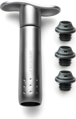 LE CREUSET Metal wine pump and three stoppers