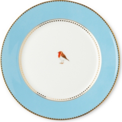 LOVE BIRDS Love birds side plate blue 17cm