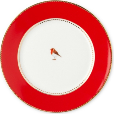 LOVE BIRDS Love birds side plate red 17cm
