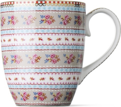 PIP STUDIO Large khaki ribbon rose mug